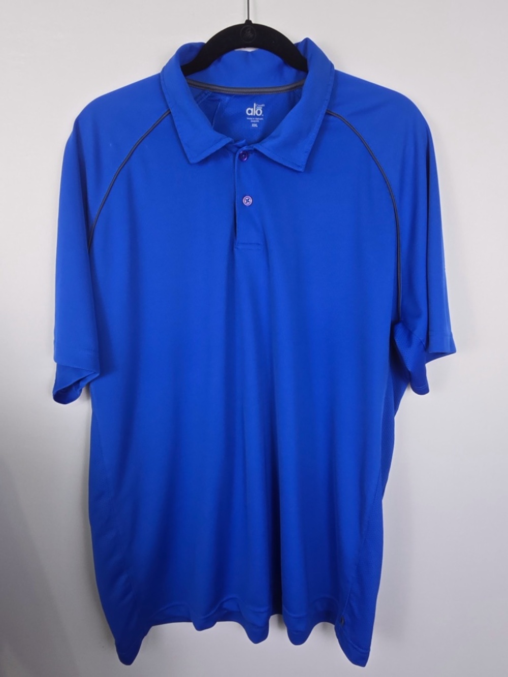 Alo Yoga CoolFit Performance Polo Bundle Mens XXL White Blue Golf Shirt Lot - Picture 3 of 14